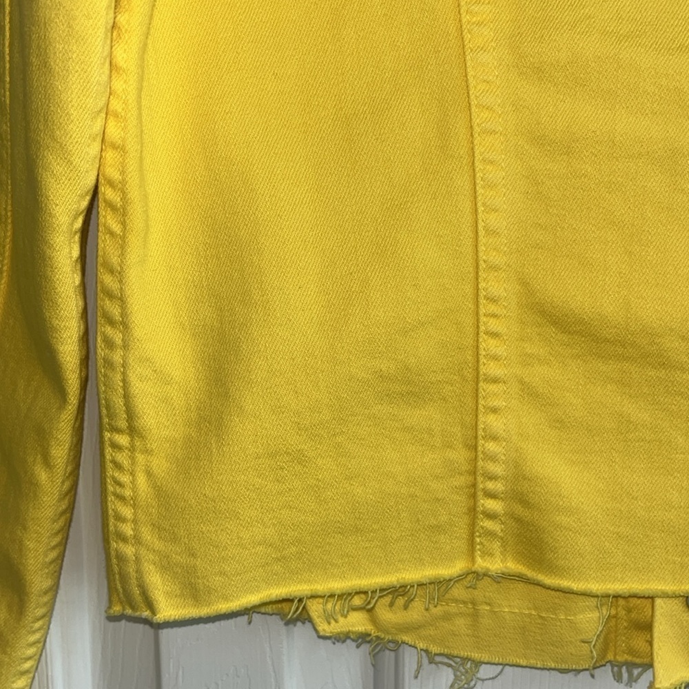 L'AGENCE Buttercup Yellow Jean Jacket Size Small - Picture 10 of 14